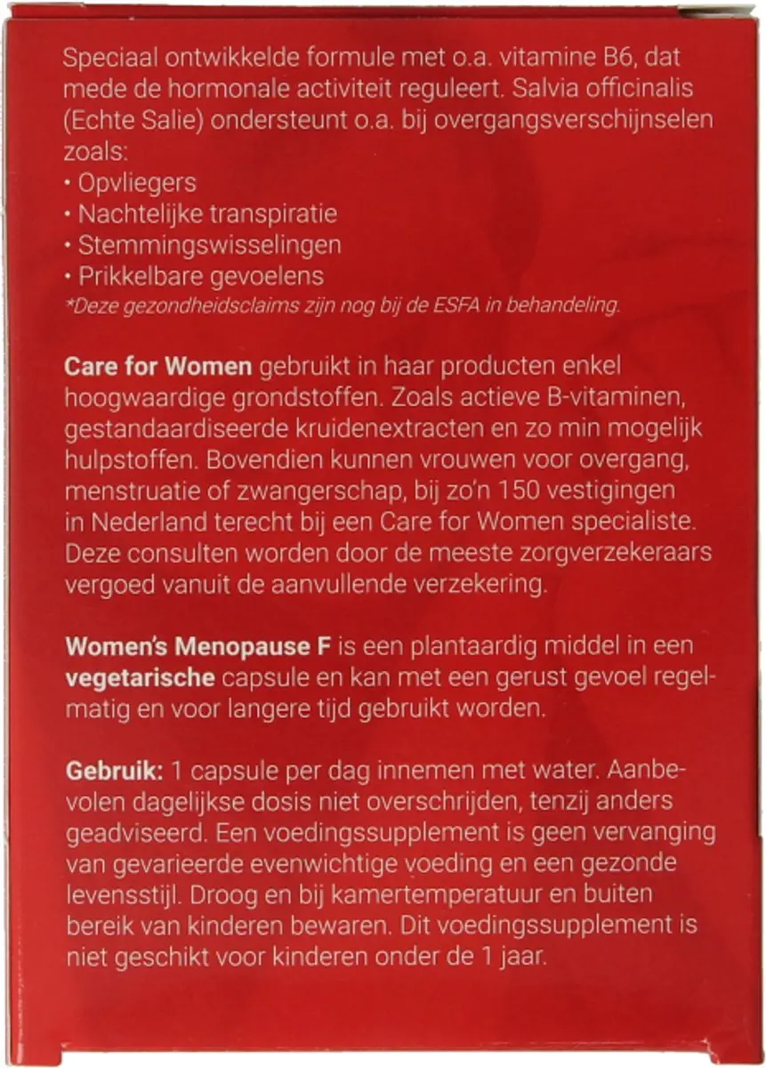 Care For Women Menopause Forte Voedingssupplement - 30 Capsules