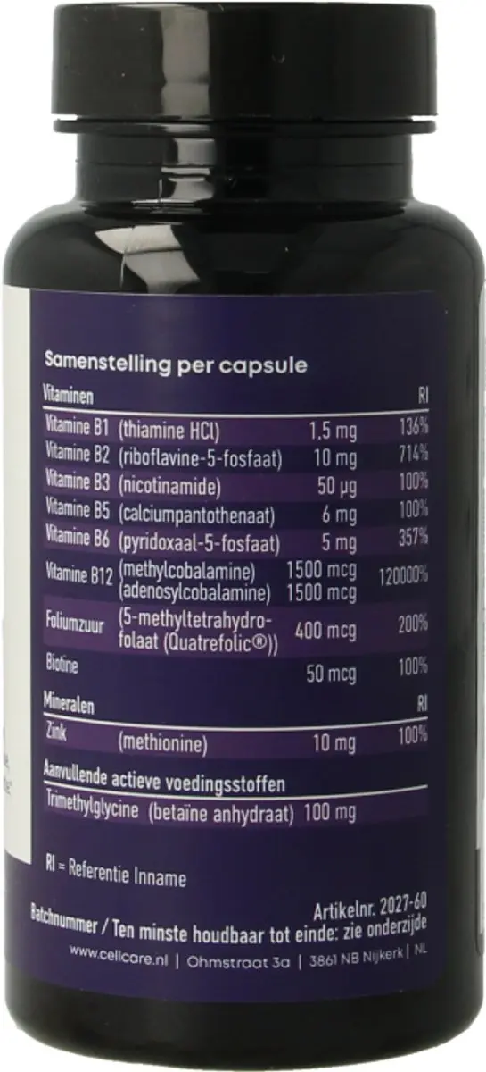 Cellcare Methylatie Pro Essentials 60 Capsules
