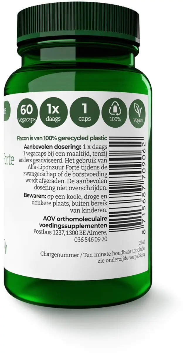 AOV Alfa-liponzuur 60 Vegacapsules
