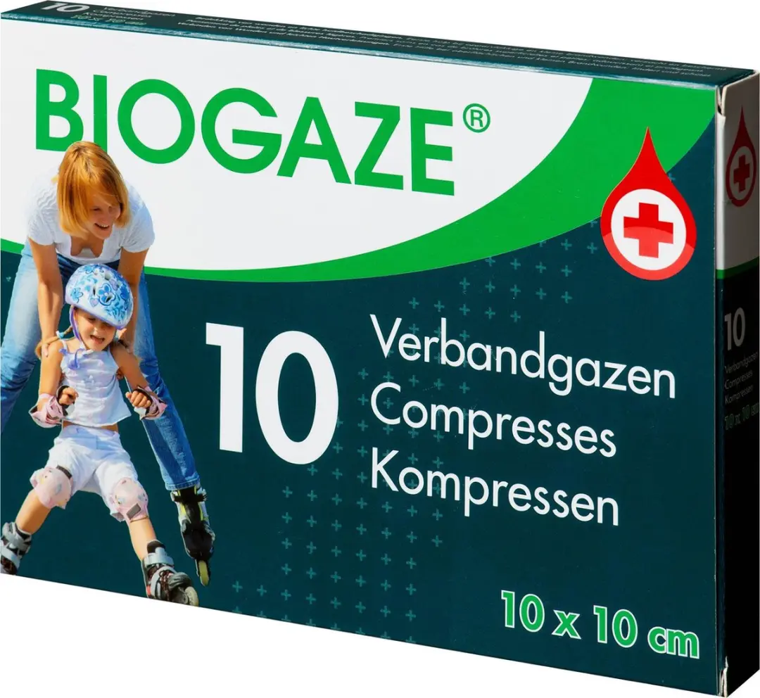 Biogaze Verbandgazen 10x10cm - 10 Stuks