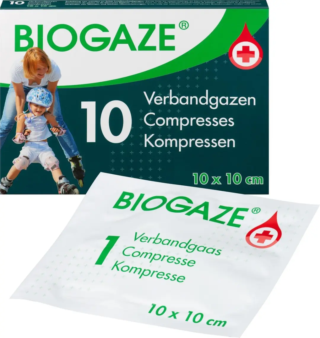 Biogaze Verbandgazen 10x10cm - 10 Stuks