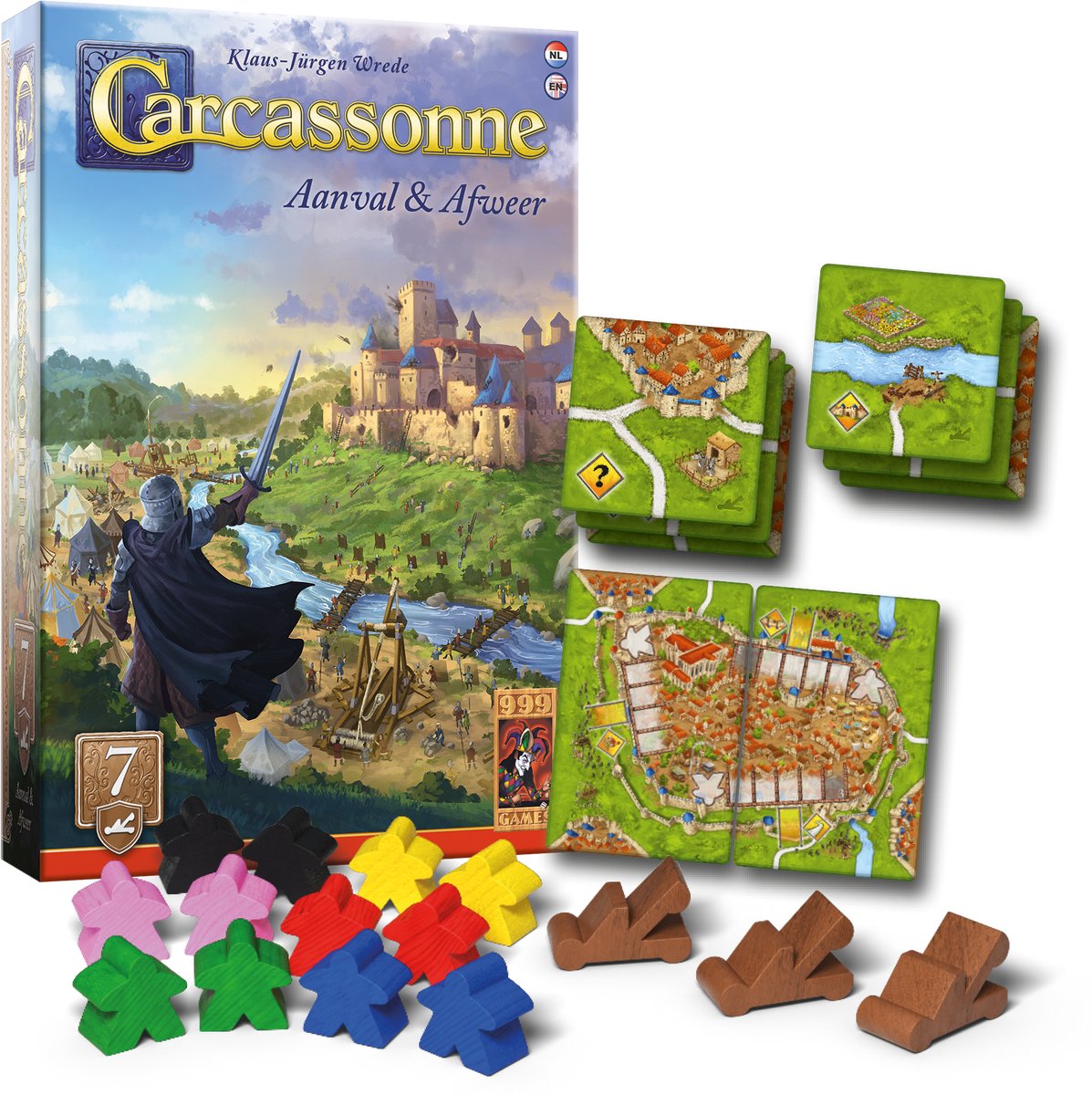 999 Games - Carcassonne: Aanval & Afweer - Uitbreiding 7 - Nieuwe Versie - NL - EN