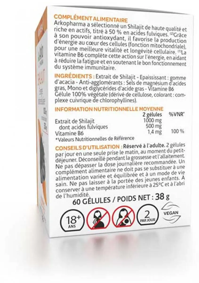 Arkopharma Arkogélules Shilajit 60 Capsules