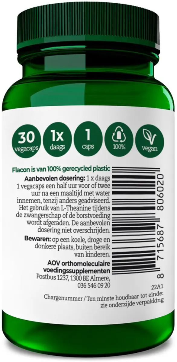 AOV L-Theanine 60 Stuks - 2x30 Vegacapsules