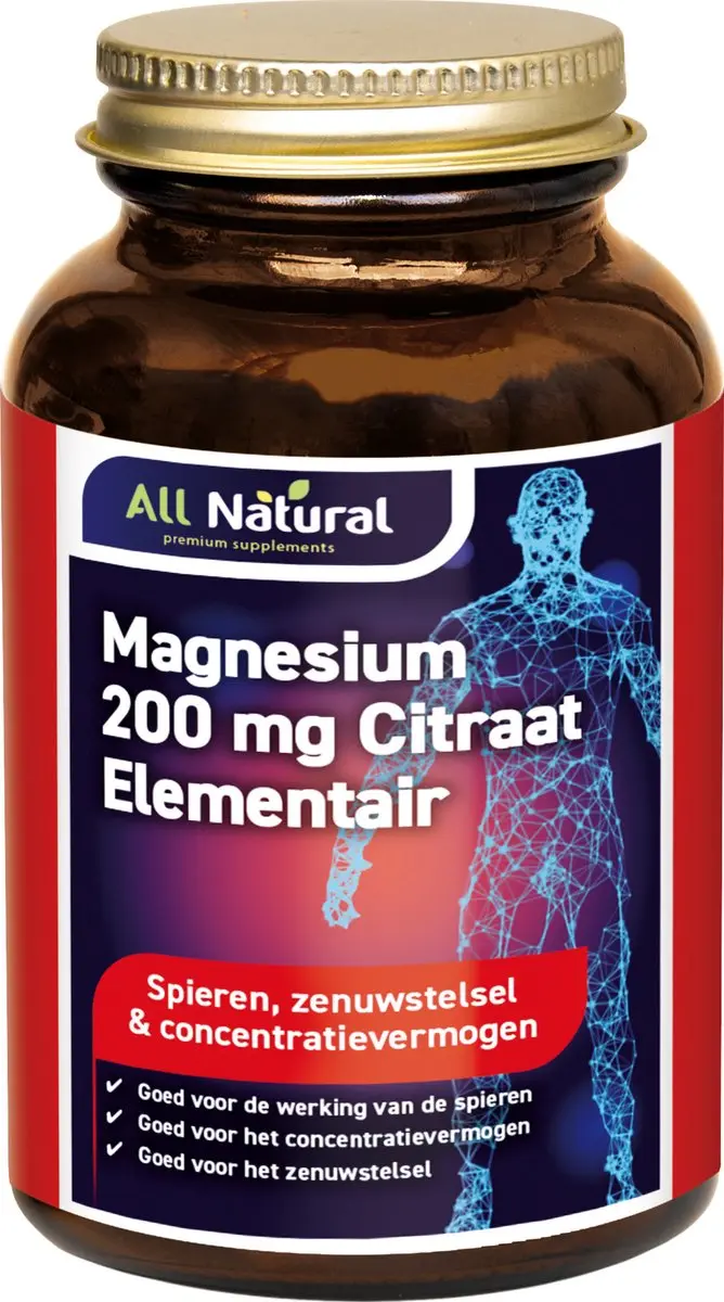 All Natural Magnesiumcitraat 400mg 120 Tabletten