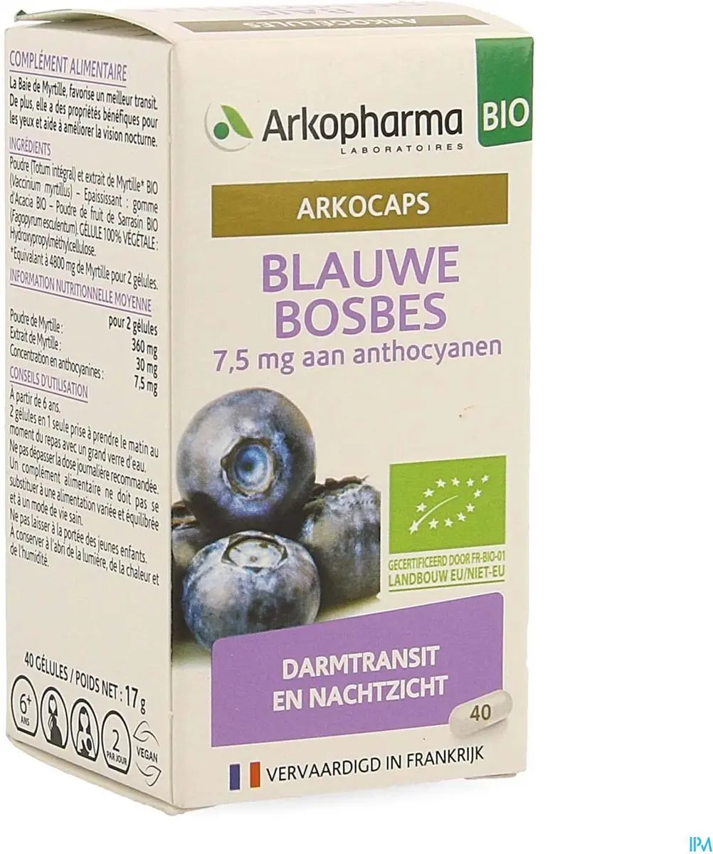 Arkopharma Arkocaps Blauwe Bosbesvrucht Bio Caps 40