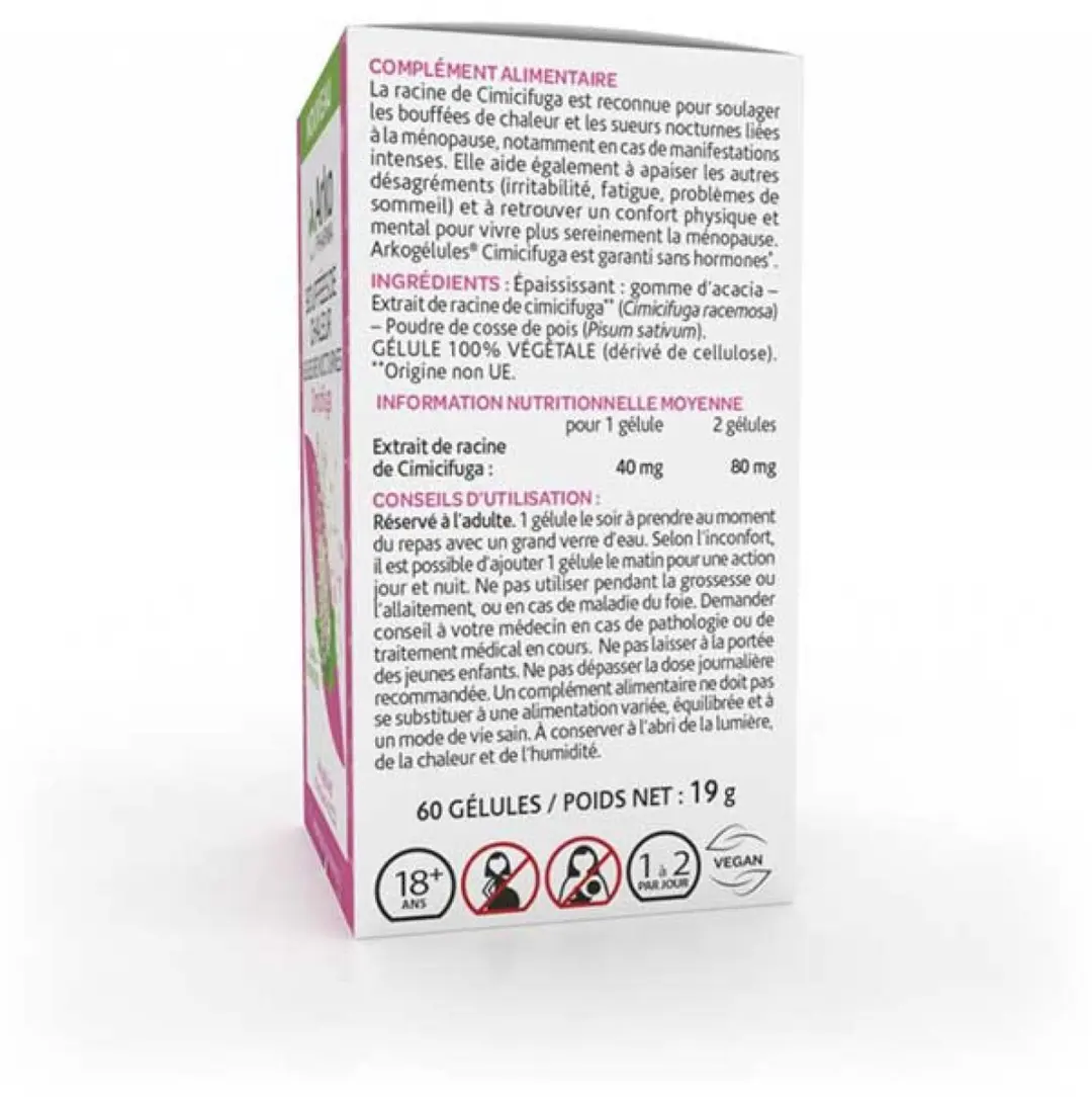Arkopharma Arkogélules Cimicifuga 60 Capsules