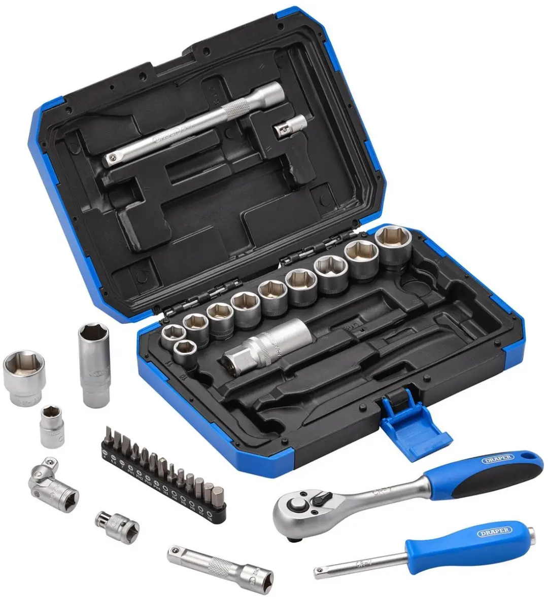 Draper 3/8" Doppen- en Bitset 34-delig