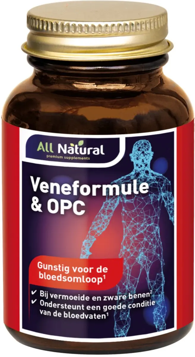 All Natural Vermoeide en zware benen 60 Capsules