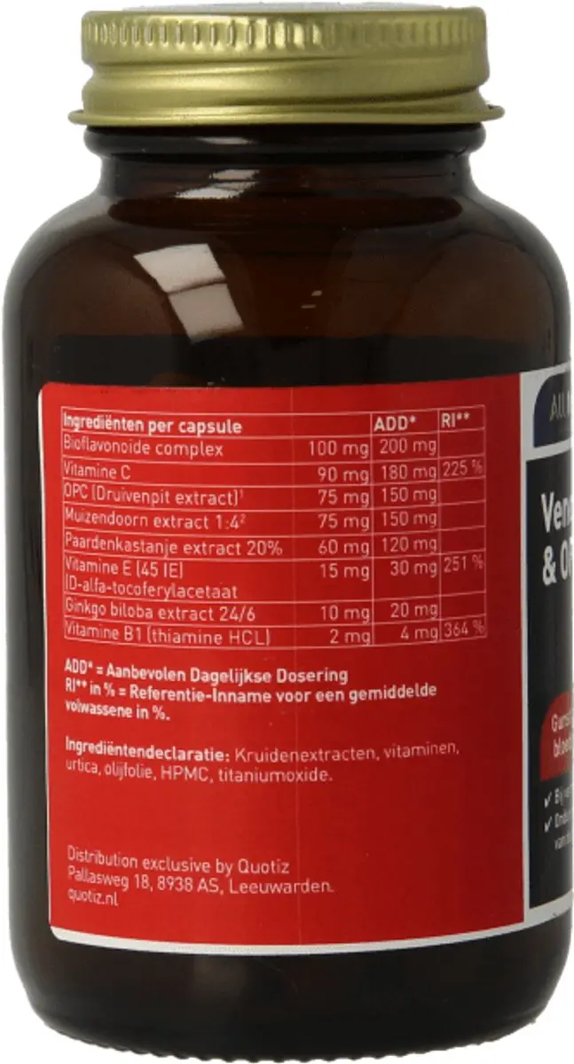 All Natural Vermoeide en zware benen 60 Capsules