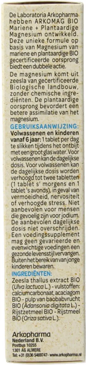 Arkopharma Arkovital Dubbel Magnesium bio 30 tabletten