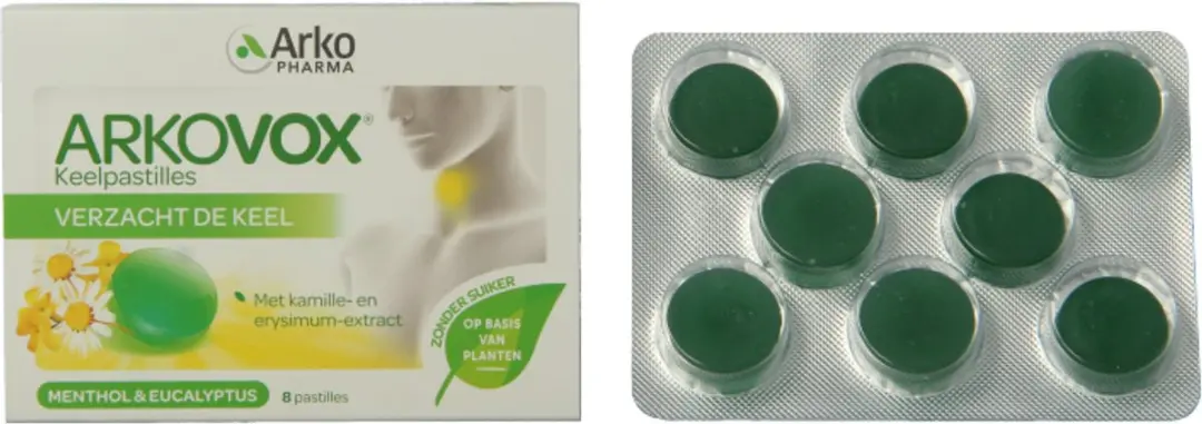 Arkopharma Keelpastilles Menthol & Eucalyptus 8 Stuks