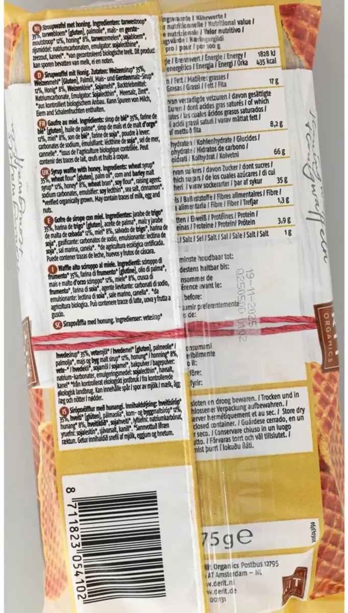 DE RIT Honingwafels 12 Stuks