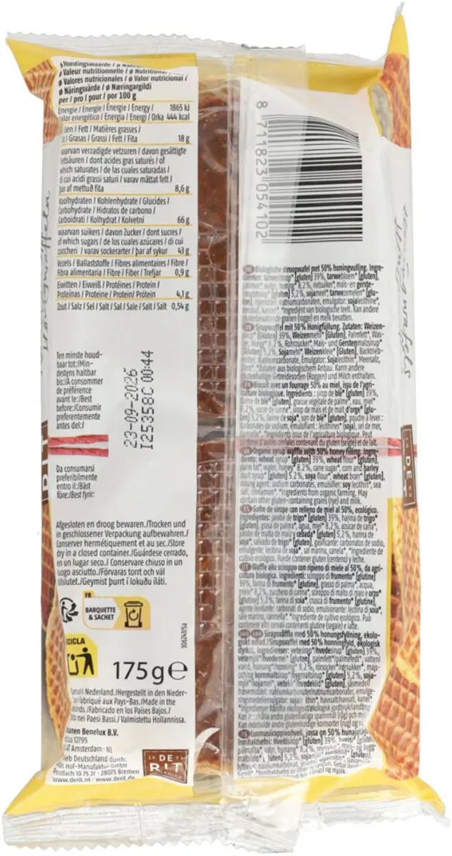 DE RIT Honingwafels 12 Stuks