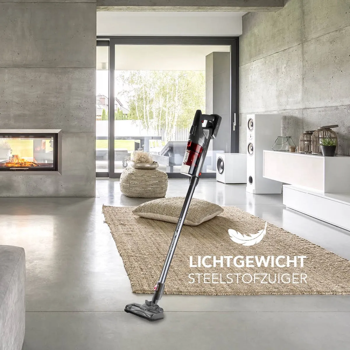 Domo DO1032SV Steelstofzuiger 2-in-1 18,5V - Zwart/Rood - afbeelding 6 van 6