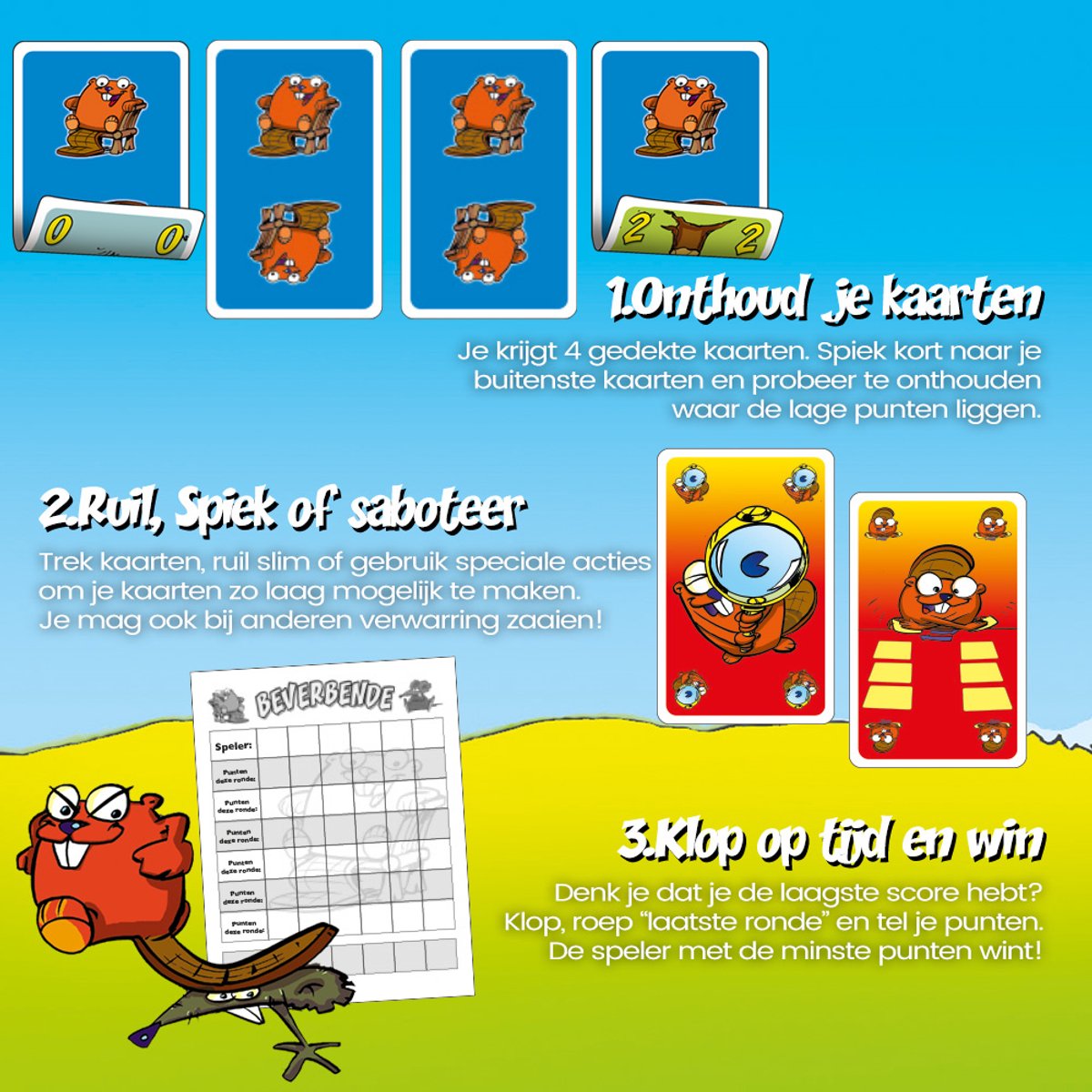 999 Games - Beverbende Kaartspel Met Extra Scoreblokken - Tactisch Geheugenspel - Kaartspel - Familiespel - Gezelschapsspel - Educatief spel - vanaf 6 jaar - Klein cadeautje