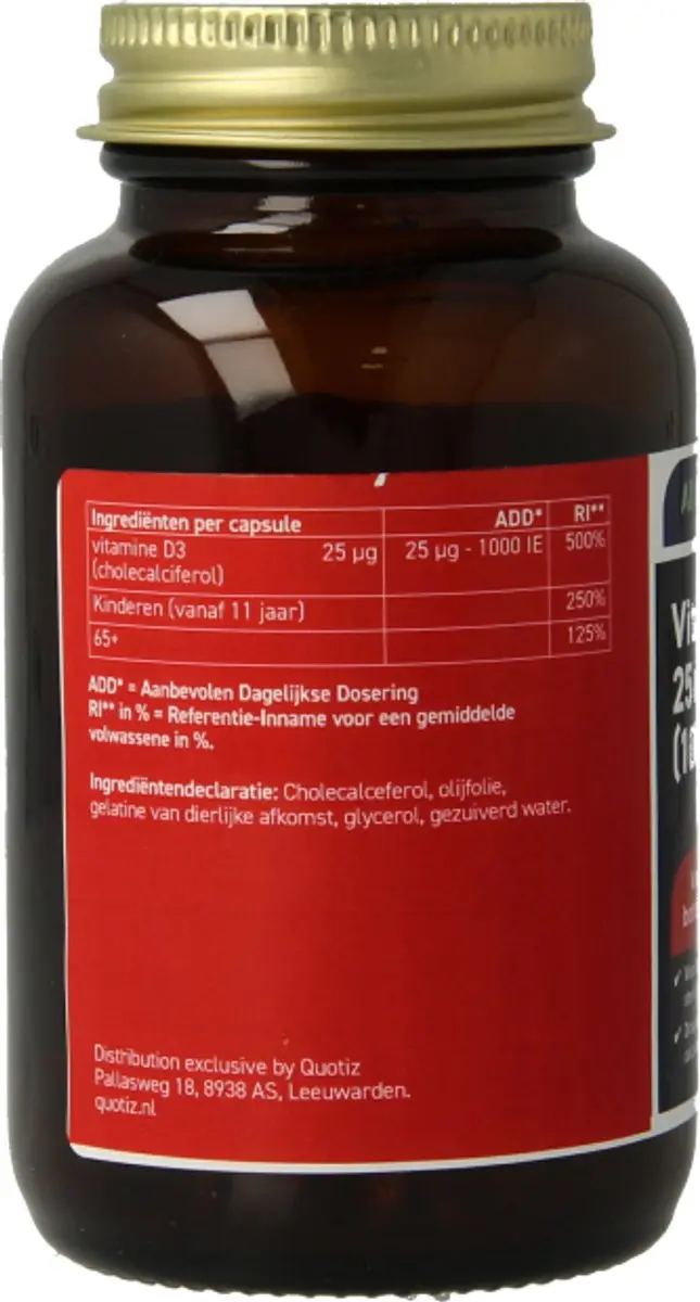 All Natural Vitamine D3 25mcg - 90 Capsules