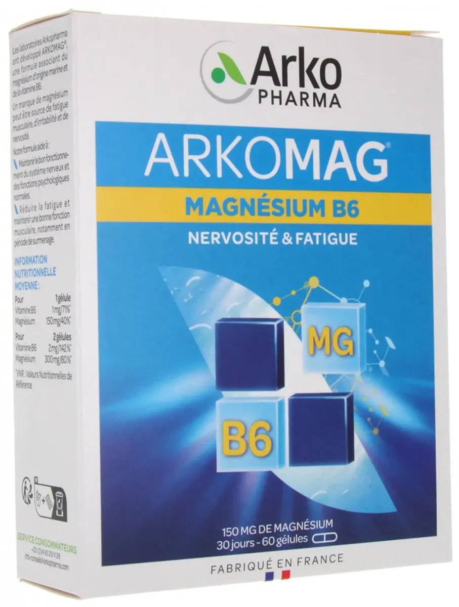 Arkopharma Arkomag Magnesium B6 60 Capsules