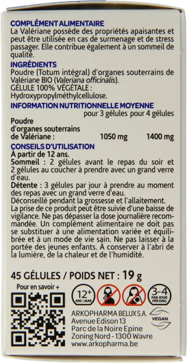 Arkopharma Arkocaps Valeriaan 45 Capsules
