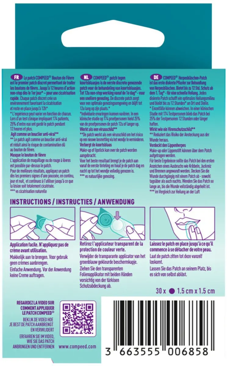 Compeed Koortslippleisters 30 Stuks - Transparant