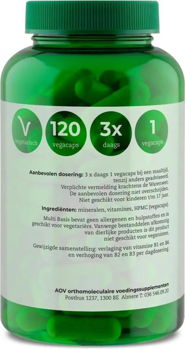 AOV 102 Multi Basis Multivitaminen 120 Vegacaps