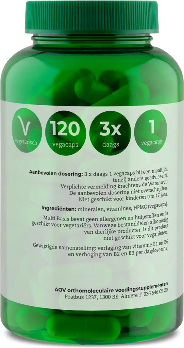 AOV 102 Multi Basis Multivitaminen 120 Vegacaps
