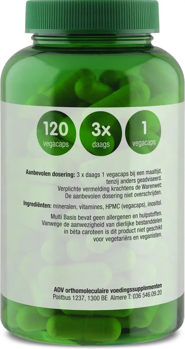 AOV 102 Multi Basis Multivitaminen 120 Vegacaps