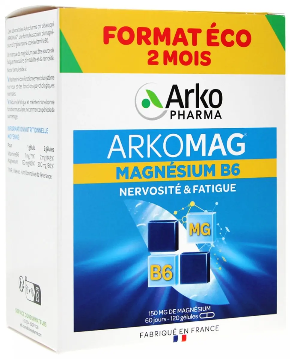 Arkopharma Arkomag Magnesium B6 120 Capsules