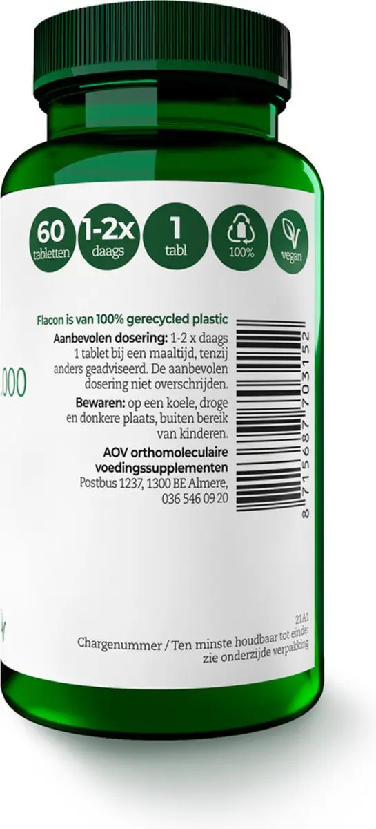 AOV Vitamine C 1000mg 120 tabletten - 2x60