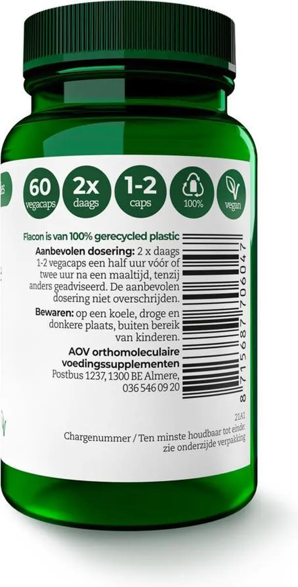 AOV 604 L-Carnosine Voedingssupplement 60 Vegacaps