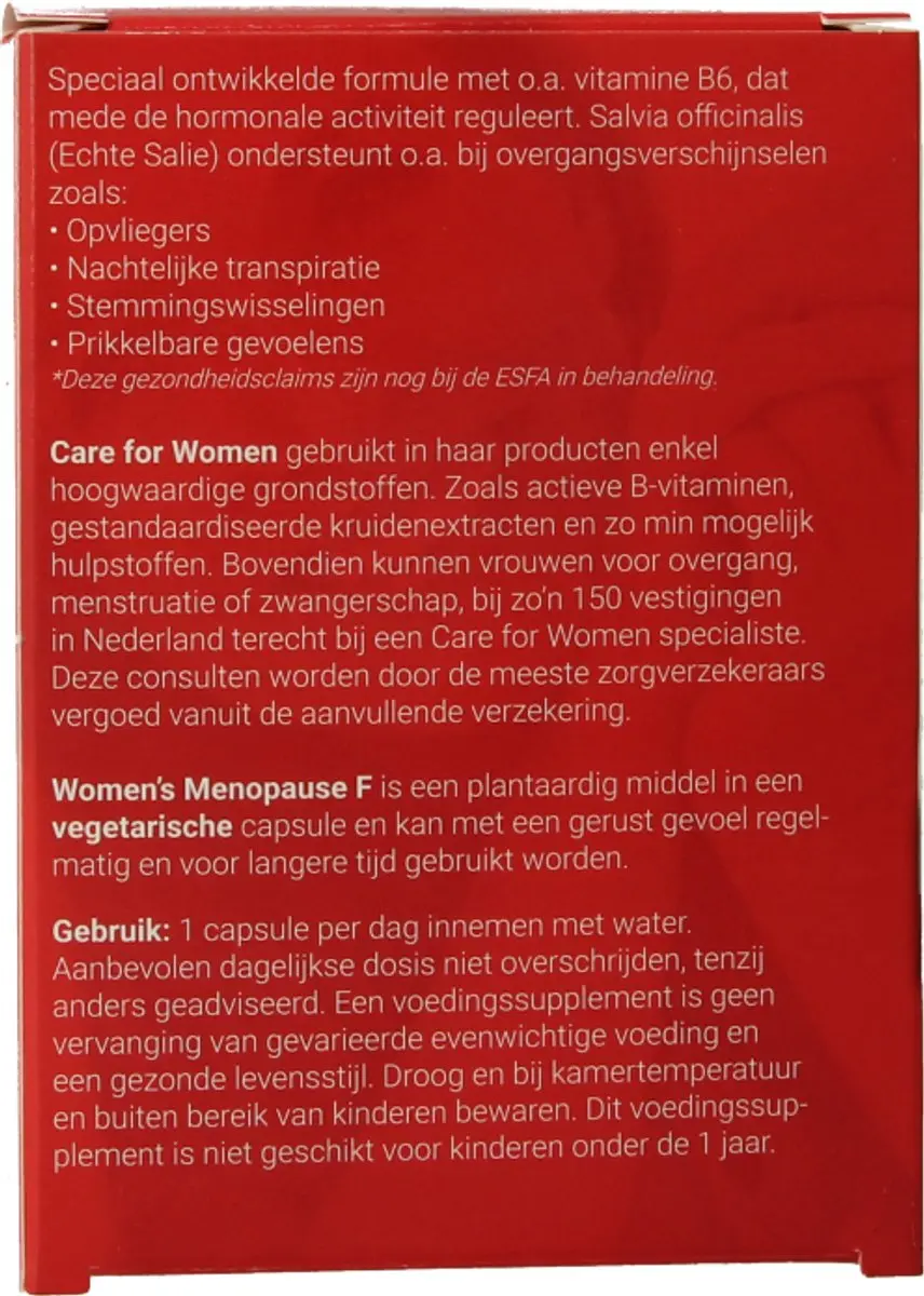 Care For Women Menopauze Forte Voedingssupplement 60 Capsules