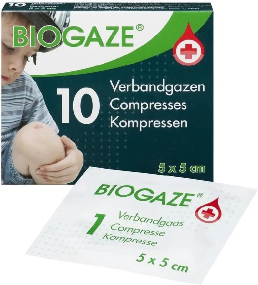 Biogaze Verbandgazen 5x5cm