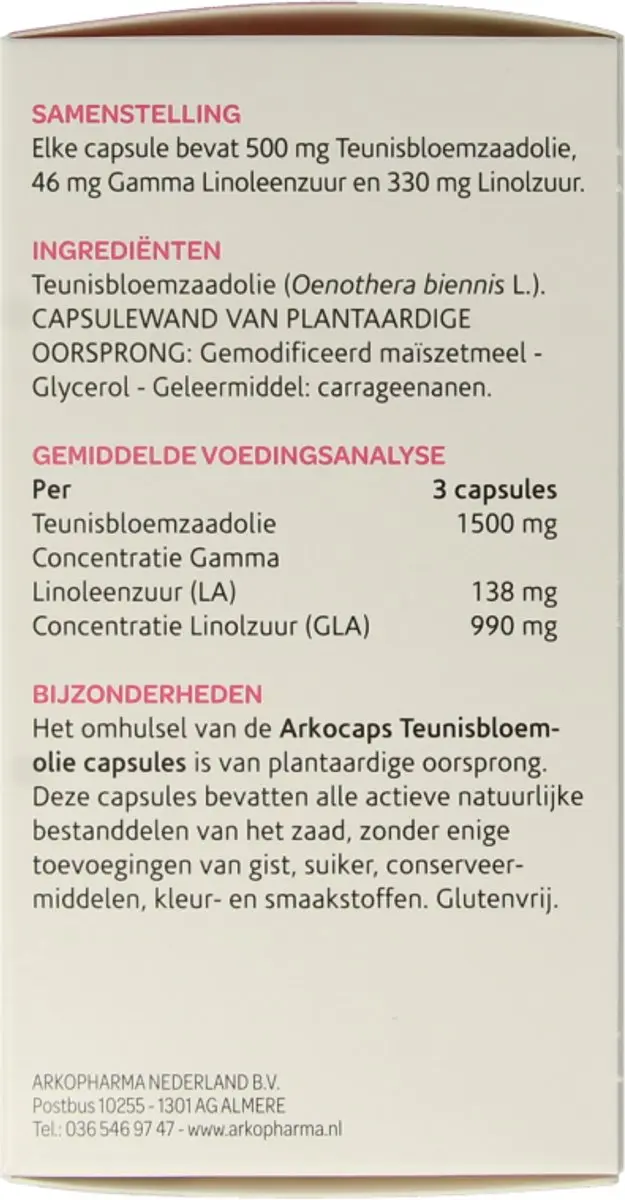 Arkopharma Teunisbloemolie 180 Capsules
