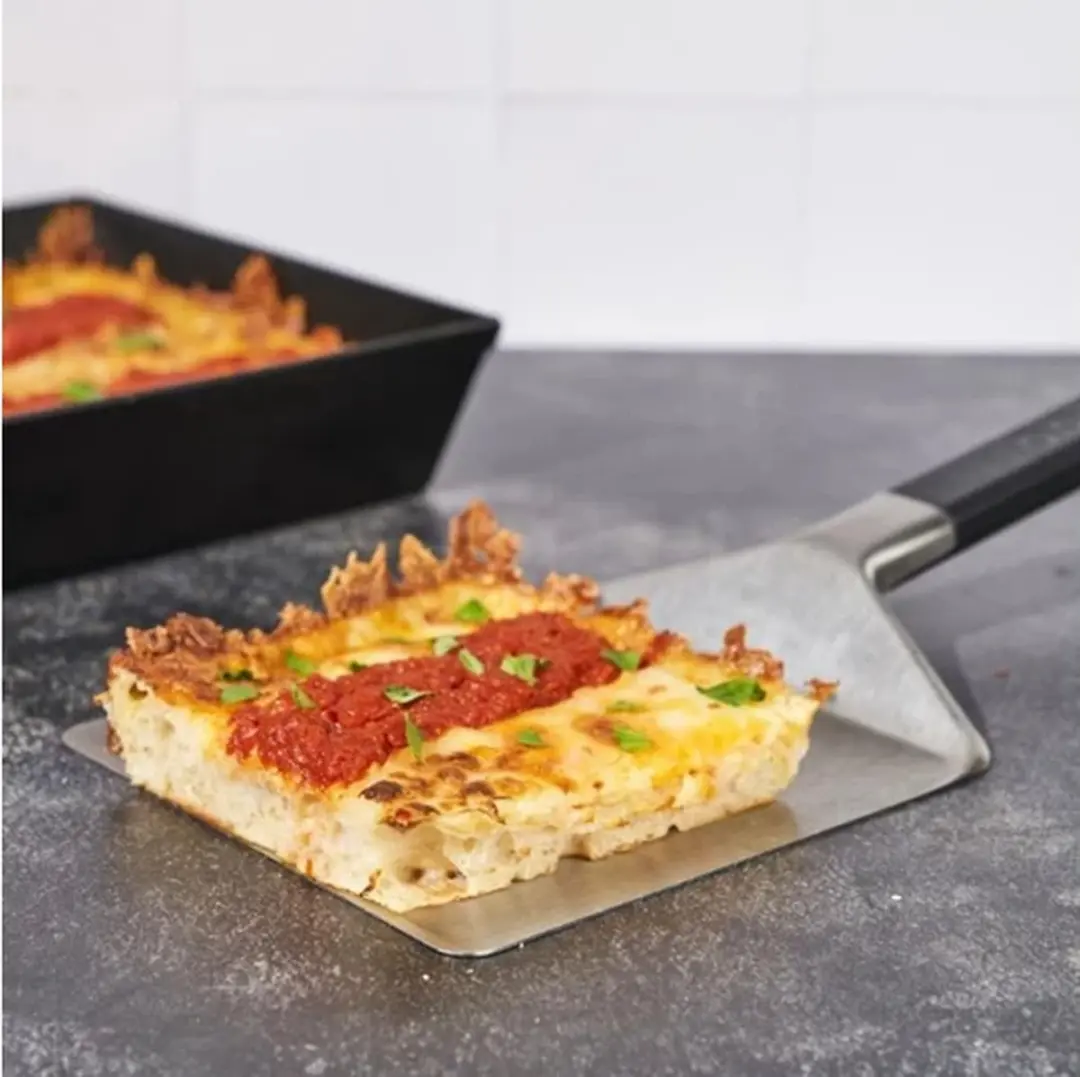 Ooni Spatel voor Pizzapan 36x16cm - RVS Zwart/Zilver