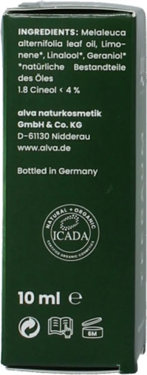 Alva Tea Tree Oil Bio Etherische Olie 10ml