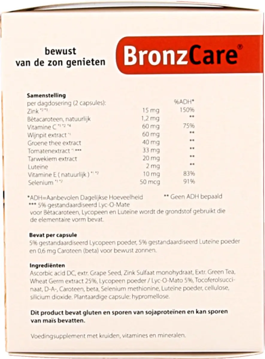 Bronzcare Anti Zonne-irritatie 105 Capsules