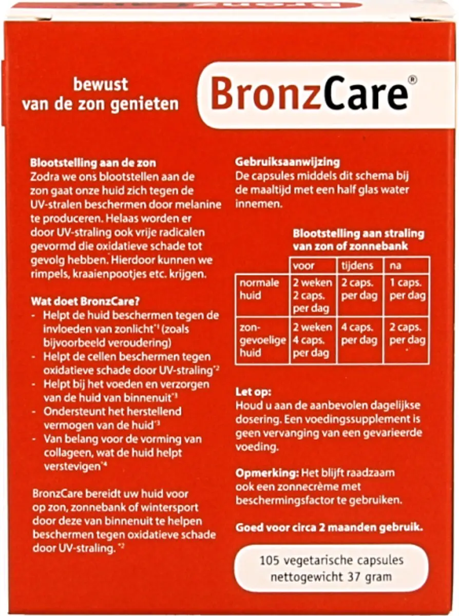 Bronzcare Anti Zonne-irritatie 105 Capsules