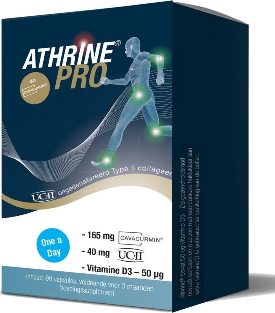 Athrine PRO UC-II CAVACURMIN Vitamine D3 90 Stuks