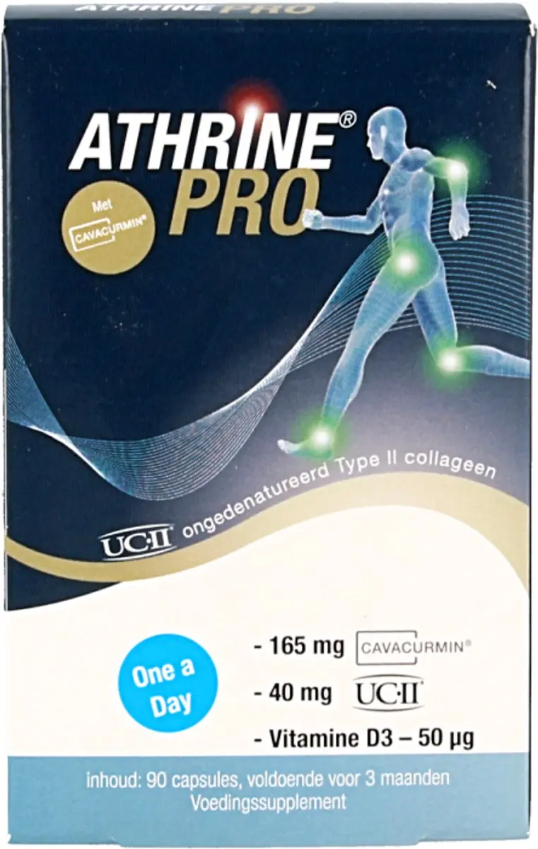 Athrine PRO UC-II CAVACURMIN Vitamine D3 90 Stuks