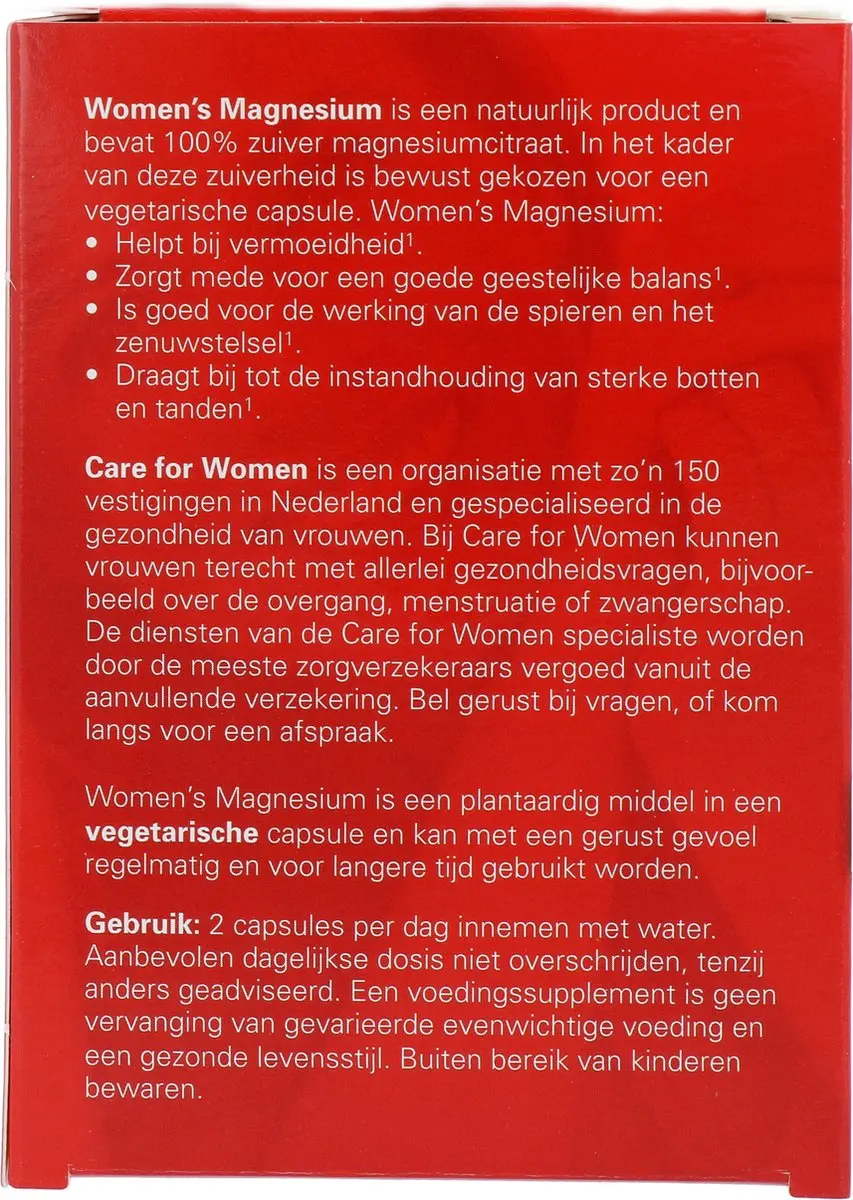 Care For Women Magnesium 60 Vegacapsules