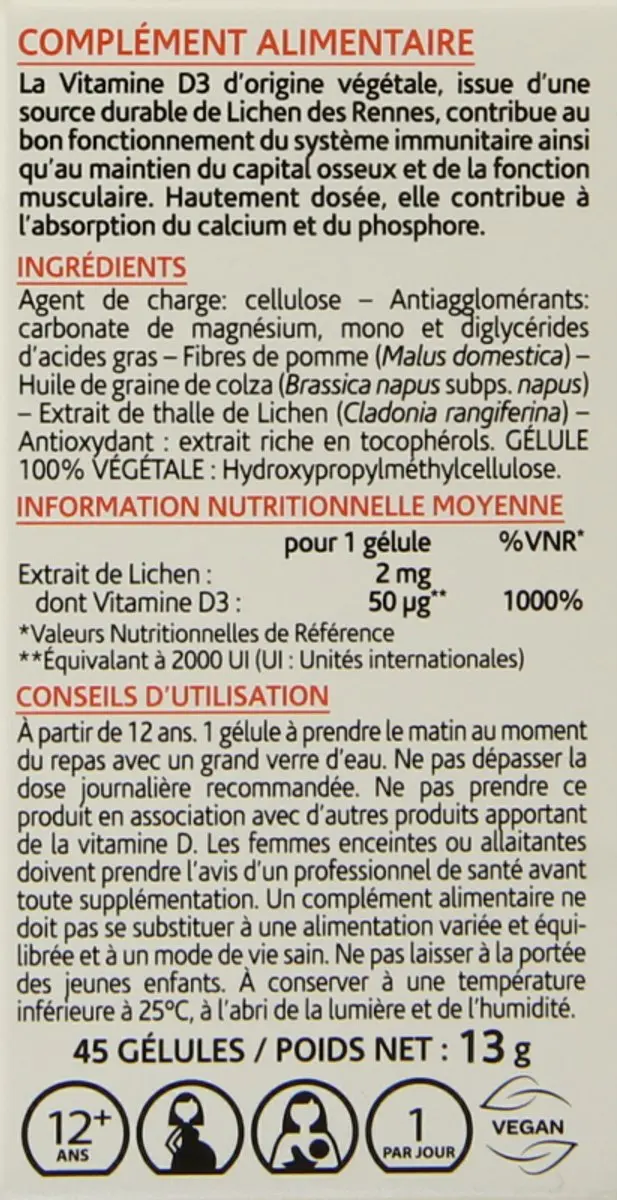 Arkopharma Vitamine D3 Vegan 45 Capsules