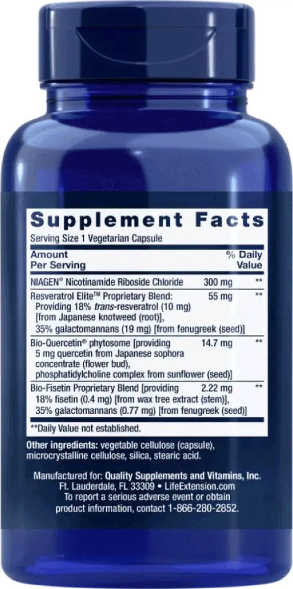 Life Extension NAD+ Cell Regenerator Resveratrol Elite 30 Capsules