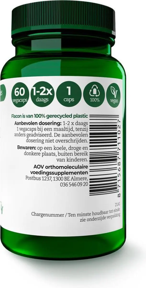 AOV Policosanol Voedingssupplement 60 Vegacaps