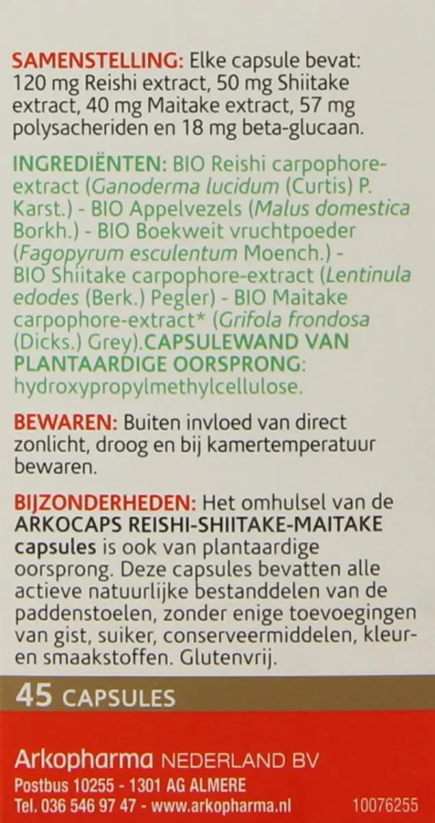 Arkopharma Reishi Shiitake Maitake 45 Capsules