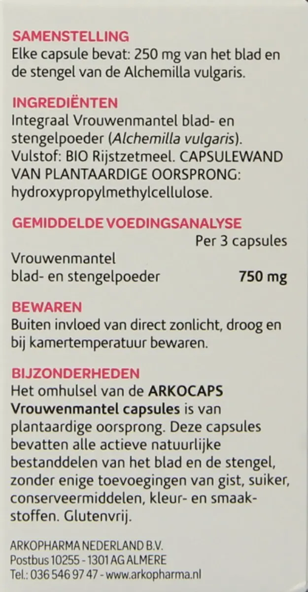 Arkopharma Vrouwenmantel Capsules 45 Stuks
