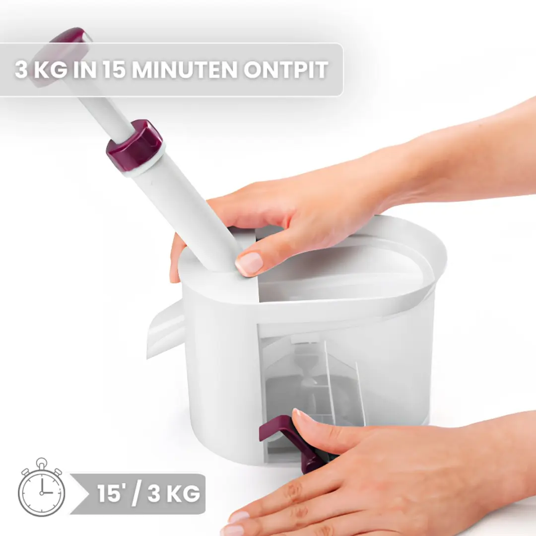 Metaltex Kersenontpitter - Met zuignap en opvangbak - Wit
