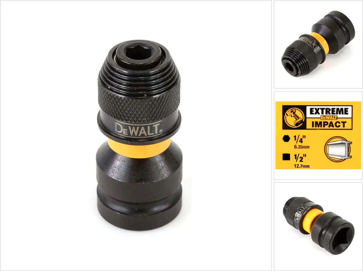 DeWalt DT7508 Krachtdopadapter ½" - ¼" Zeskant