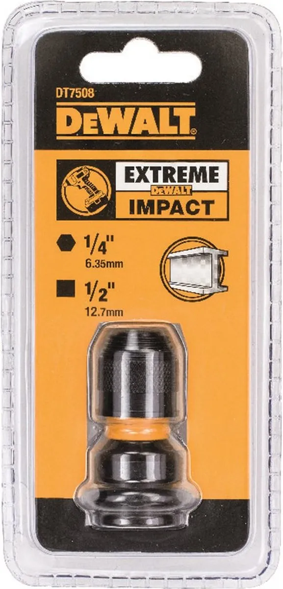 DeWalt DT7508 Krachtdopadapter ½" - ¼" Zeskant