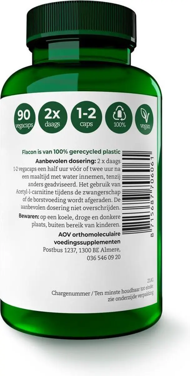 AOV 606 Acetyl-L-Carnitine 90 Vegacaps