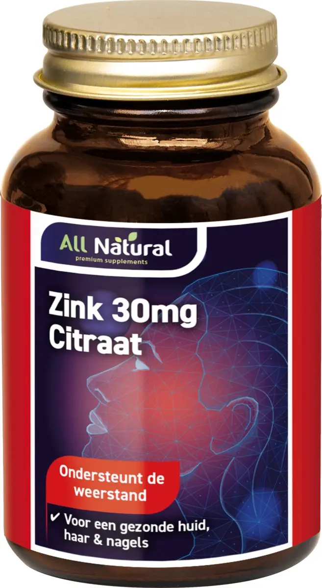 All Natural Zinkcitraat 30mg 60 Tabletten